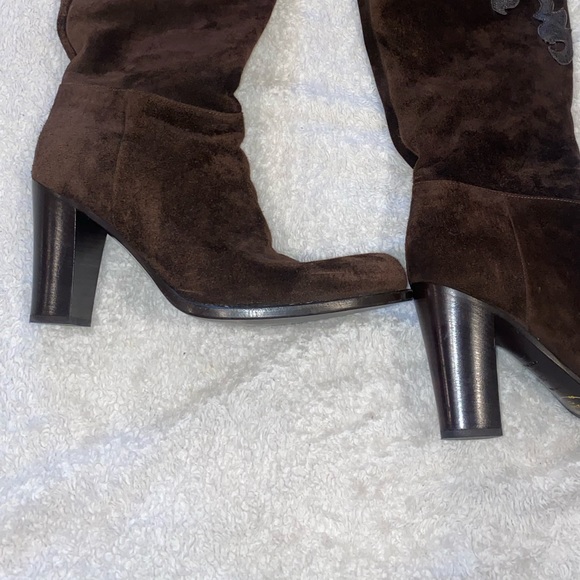 PRADA brown suede knee high boots gently used size EU 36 US 6 - Picture 14 of 16